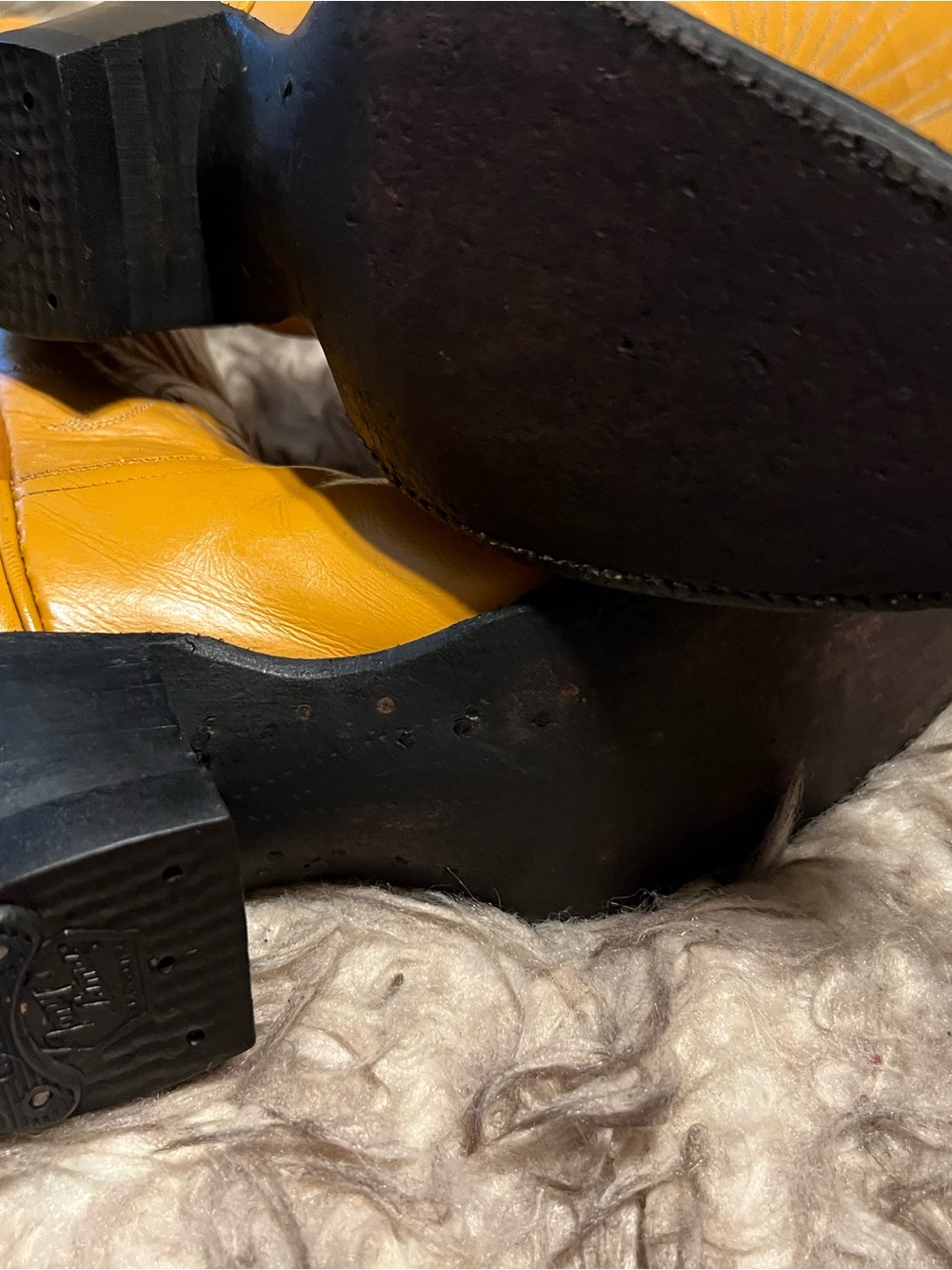 Tony Lama BLK Label women 17in Tall Western Boots in Mustard tone, Sz 5.5 B - Picture 11 of 13
